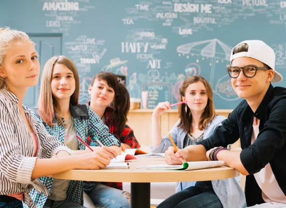 Bunch of students sitting together